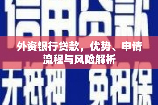 祁门外资银行贷款，优势、申请流程与风险解析