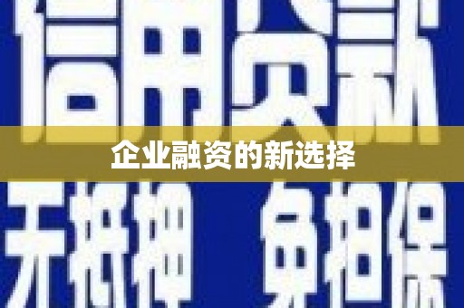 祁门企业融资的新选择